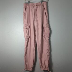 Refuge Women's Size Small Pink Cargo Pants With Elastic Waist & Pockets 265
